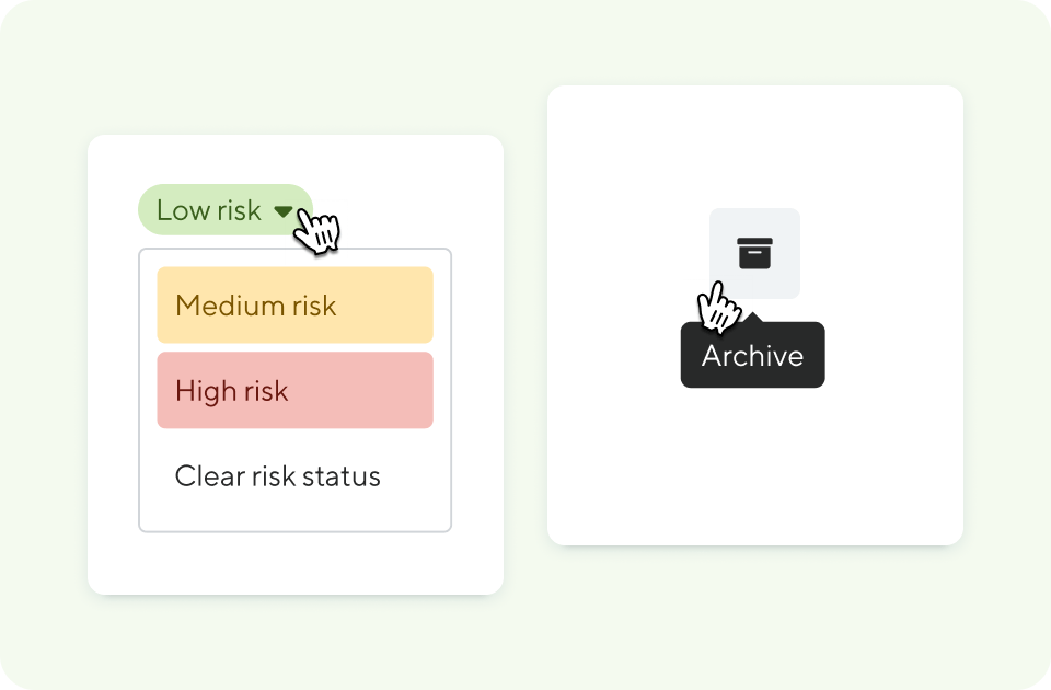 Graphical representations of our new RAG status and ability to archive Objectives in ProductPlan